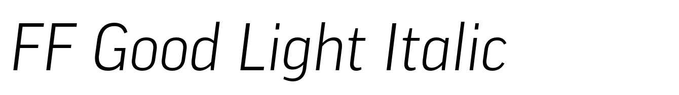FF Good Light Italic